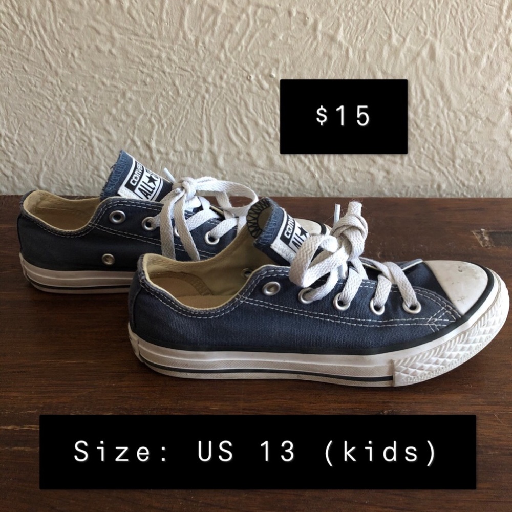 Girls Navy Blue Converse